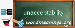 WordMeaning blackboard for unacceptability